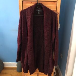 F21 SHAWL COLLAR KNIT CARDIGAN